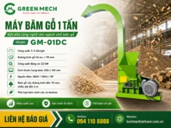 Máy băm gỗ 1 tấn – nhỏ gọn, dễ vận hành, đáp ứng tốt nhu cầu băm gỗ hằng ngày.