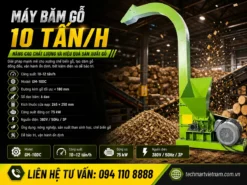 Vận hành bền bỉ, băm nhanh và tiết kiệm chi phí với máy băm gỗ 10 tấn cho dây chuyền chế biến gỗ.