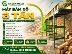 Tối ưu xử lý nguyên liệu với máy băm gỗ 3 tấn, tiết kiệm thời gian và chi phí vận hành.
