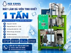 Máy làm đá viên 1 tấn chất lượng cao, thiết kế đẹp