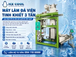 Máy làm đá viên tinh khiết 3 tấn thiết bị làm đá nhanh, hiệu quả, bền vững
