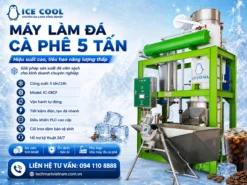 Đá viên cà phê từ máy làm đá cà phê 5 tấn