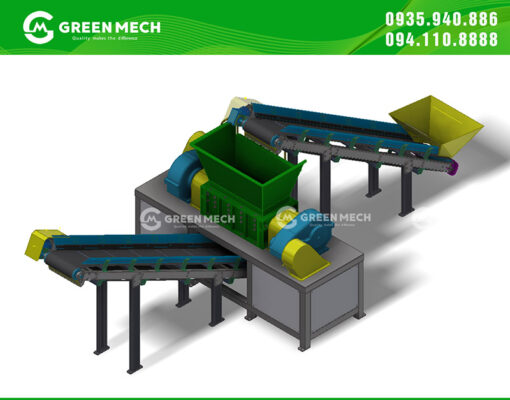 Thiết kế máy nghiền vài vụn công nghiệp GREEN MECH