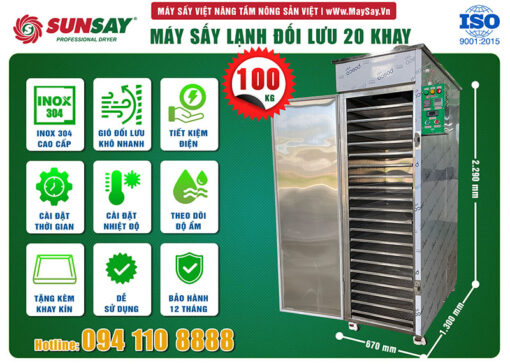 Các tính năng đặc biệt của máy sấy lạnh 20 khay