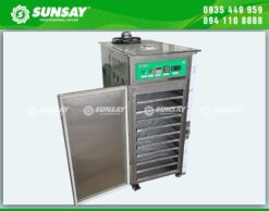 Máy sấy lạnh SUNSAY được làm hoàn toàn bằng inox 304 không gỉ, an toàn vệ sinh thực phẩm