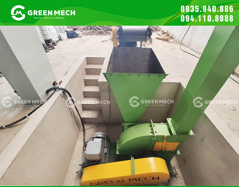 Máy băm dăm gỗ GREEN MECH hiện đại có kết cấu chặt chẽ