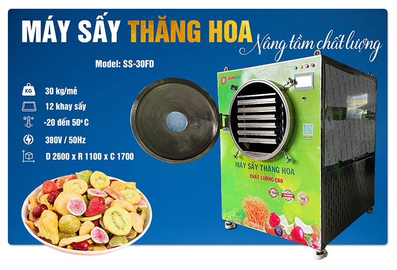 Máy sấy được đa dạng các loại thực phẩm, nông sản,...