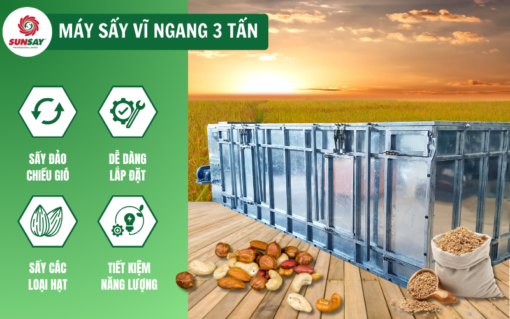 Máy sấy vĩ ngang 3 tấn