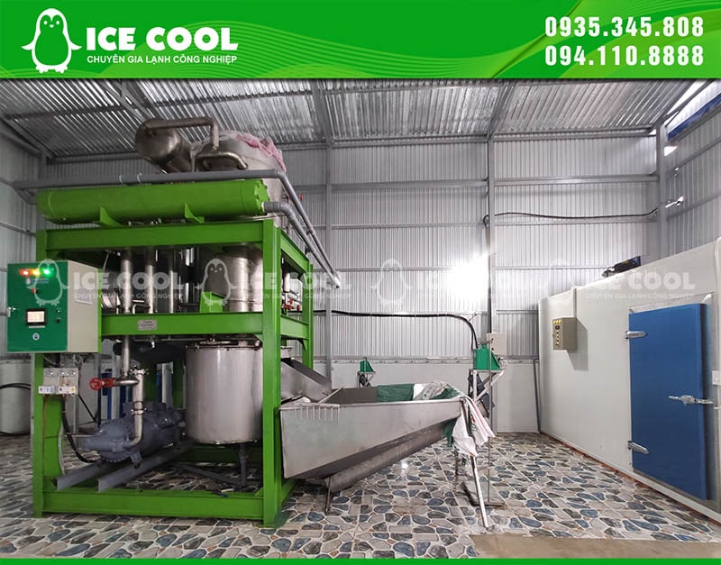 Máy đá viên và kho lạnh đã được ICE COOL lắp đặt hoàn chỉnh