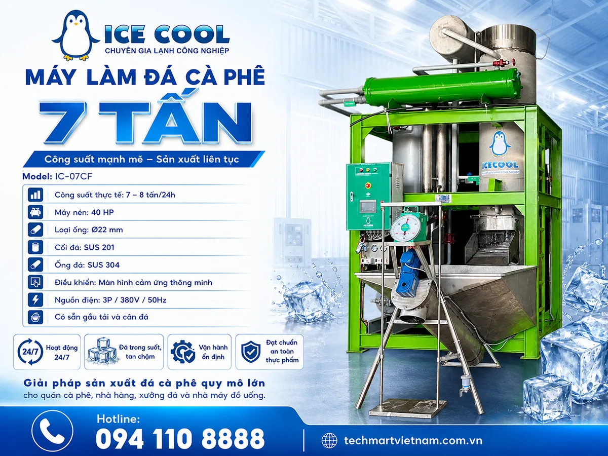 Máy làm đá cà phê 7 tấn