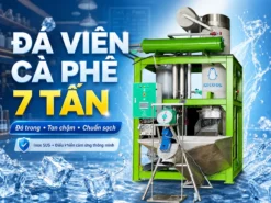 Một trong những ưu điểm vượt trội của máy làm đá cà phê 7 tấn là khả năng sản xuất liên tục 24/7.