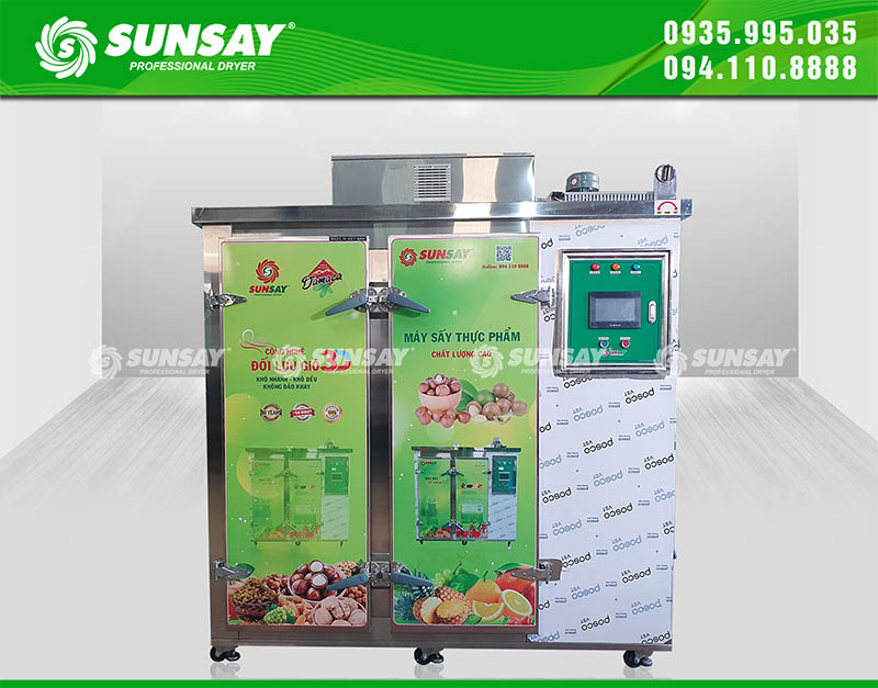 Máy sấy nhiệt đối lưu SUNSAY giúp sấy vải thiều hiệu quả 