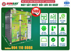 Máy sấy nhiệt công nghiệp 80 khay và những ưu điểm nổi bật của nó