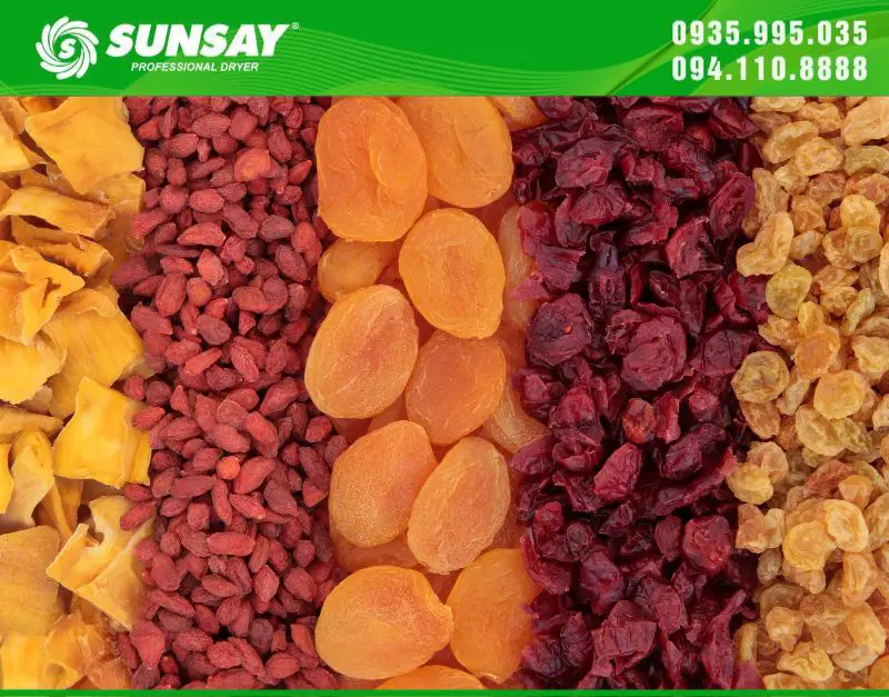 Trái cây sấy giữ được hương vị và chất dinh dưỡng tự nhiên