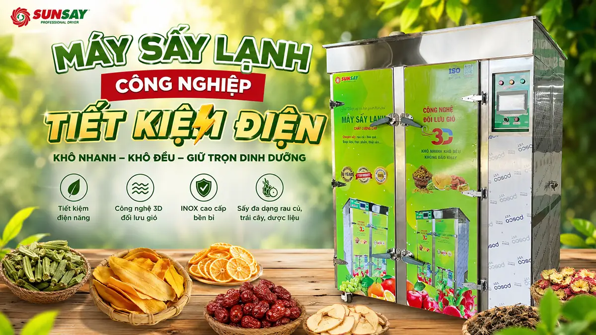 Máy sấy lạnh công nghiệp tiết kiệm điện giúp giảm đến 40% chi phí vận hành