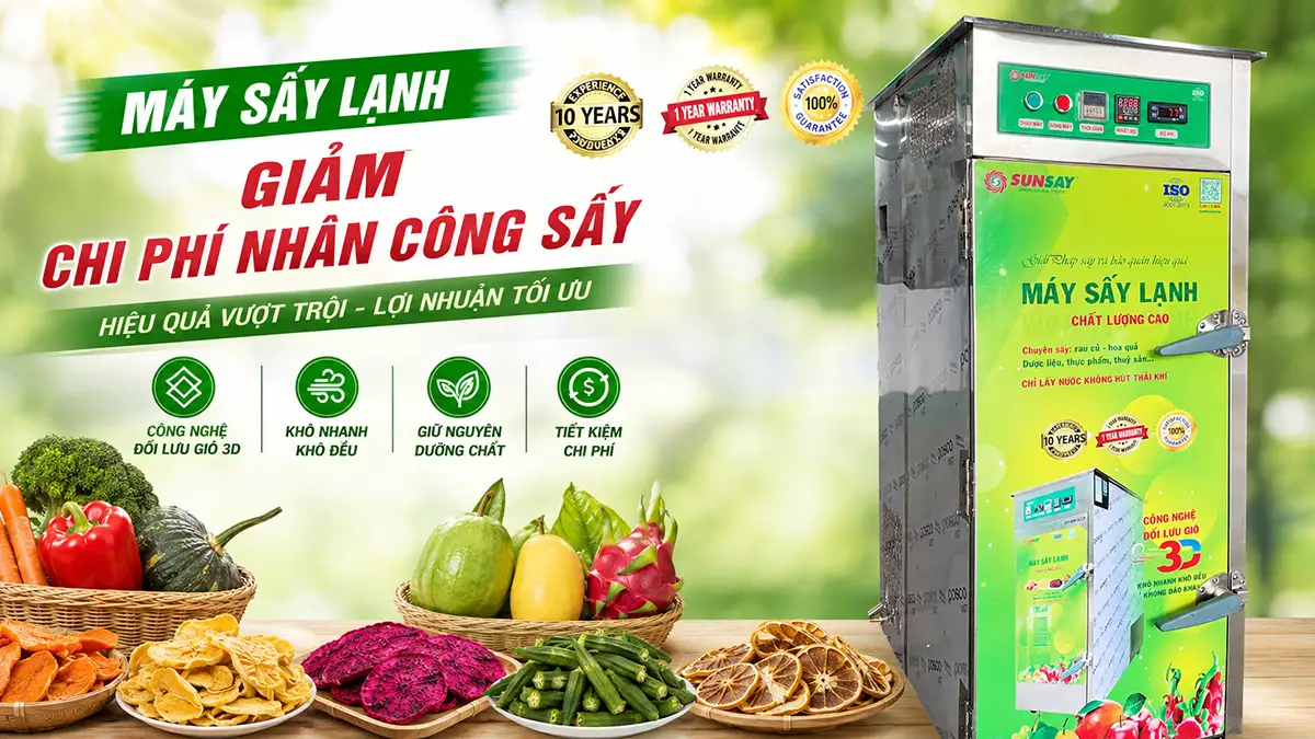 Máy sấy lạnh giảm chi phí nhân công sấy trong chế biến nông sản – Xu hướng tự động hóa 2026