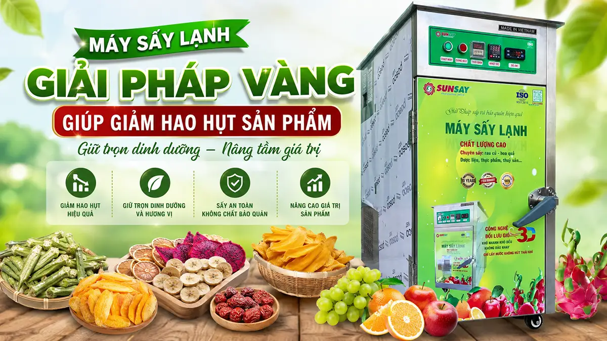 Máy sấy lạnh giúp giảm hao hụt sản phẩm – Lựa chọn thông minh cho nông sản chất lượng cao