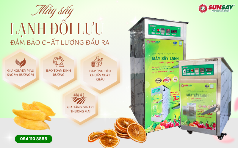 Máy sấy lạnh đảm bảo chất lượng đầu ra vượt trội so với sấy nhiệt truyền thống