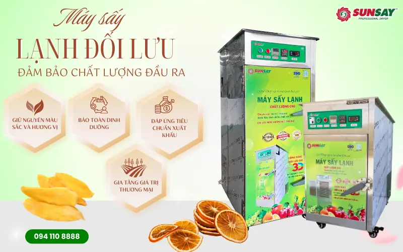 Máy sấy lạnh đảm bảo chất lượng đầu ra vượt trội so với sấy nhiệt truyền thống