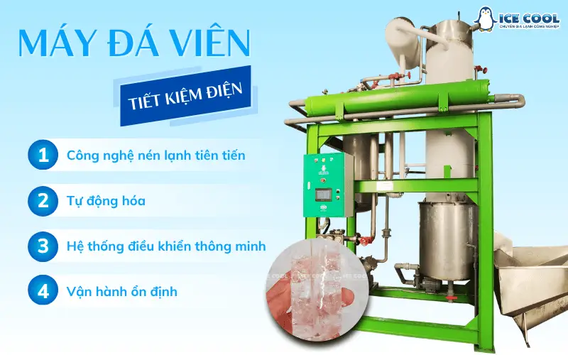 Máy đá viên tiết kiệm điện – Bí quyết nâng cao hiệu suất sản xuất