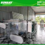 Máy được chế tạo với vật liệu tôn kẽm dày chắc chắn, bền bỉ