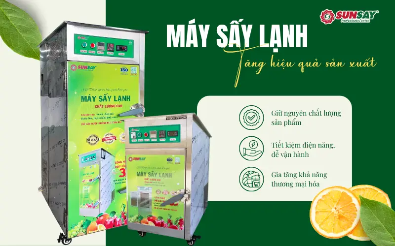 Máy sấy lạnh tăng hiệu quả sản xuất tại các mô hình OCOP địa phương