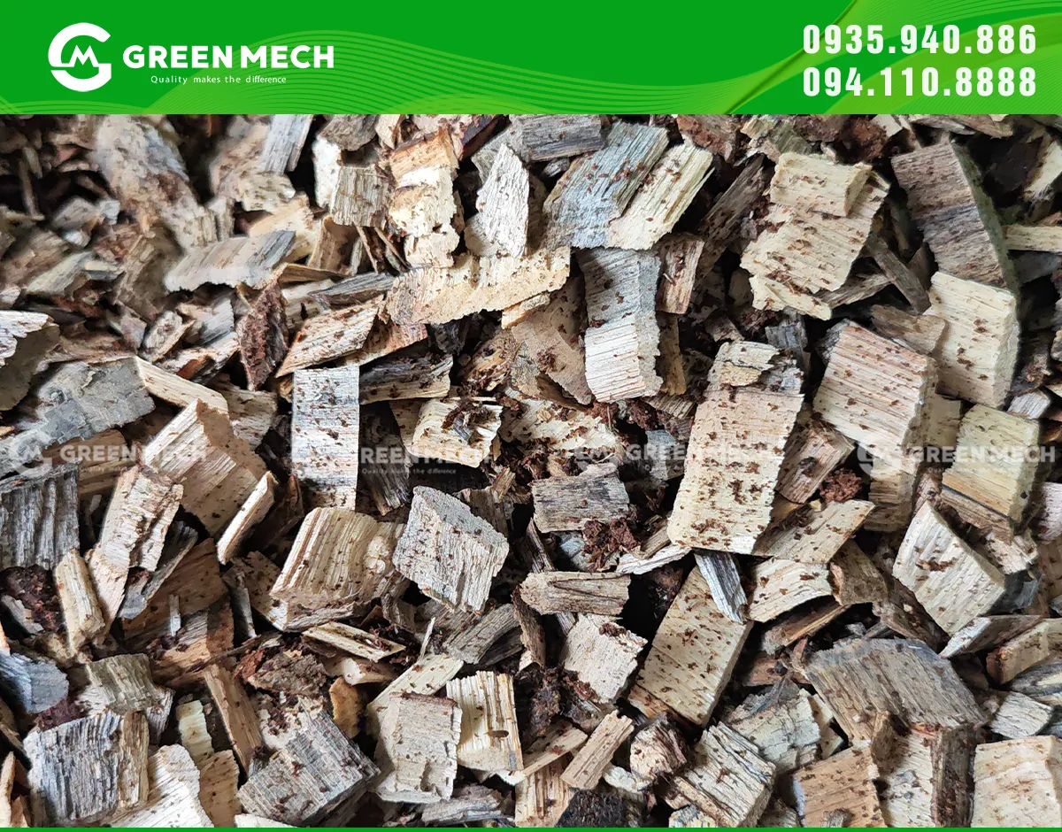 Dăm gỗ thành phẩm từ máy băm gỗ họng ngang 20 tấn