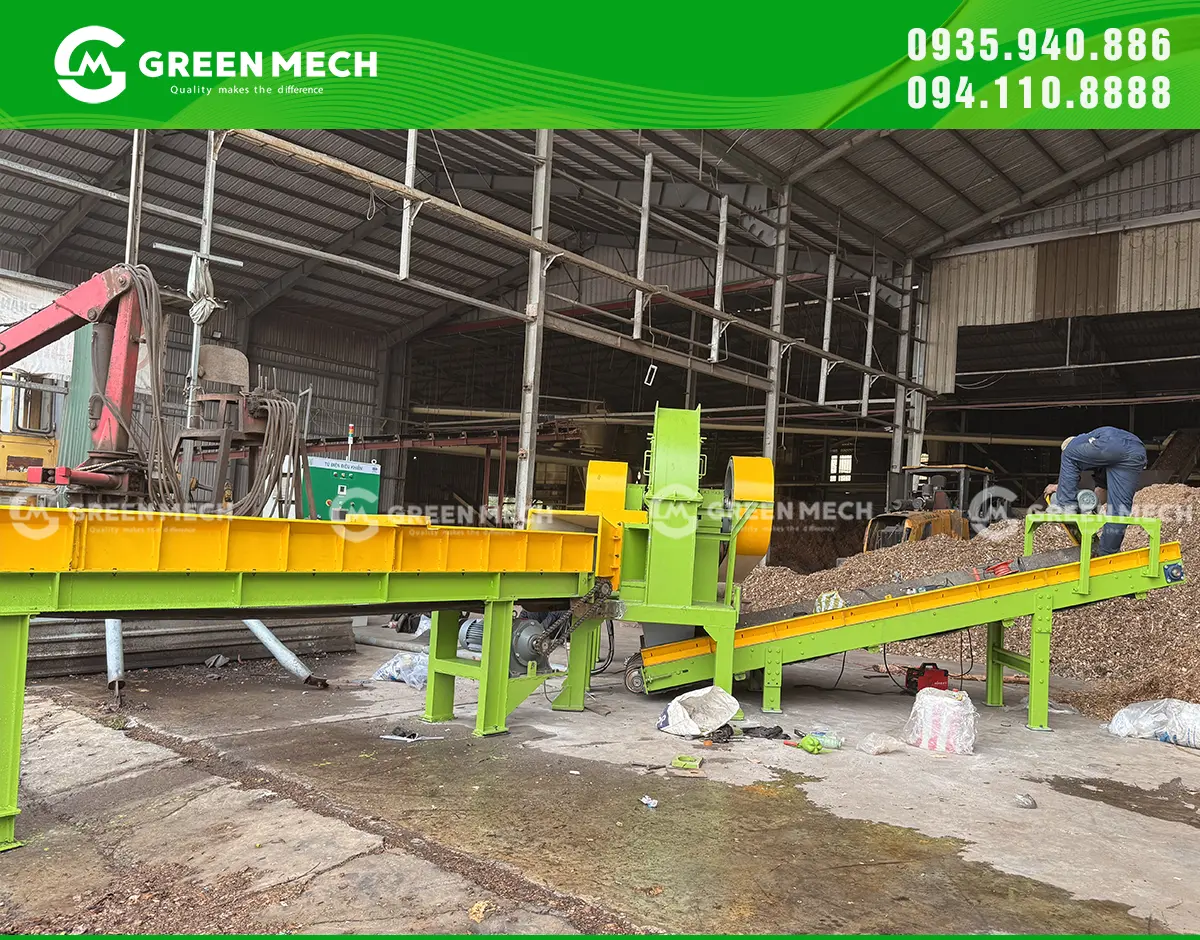 Lắp đặt hệ thống máy băm gỗ 20 tấn tại Cần Thơ