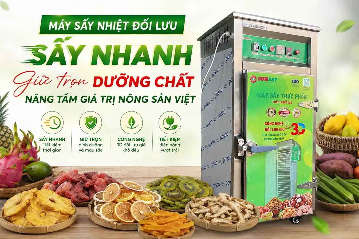Máy sấy nhiệt đối lưu phù hợp sấy nhanh