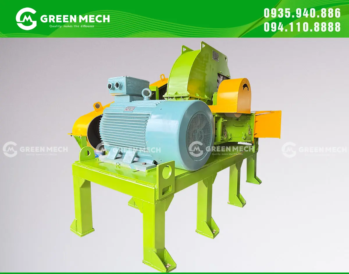 Máy băm gỗ GREEN MECH hoạt động mạnh mẽ, bền bỉ