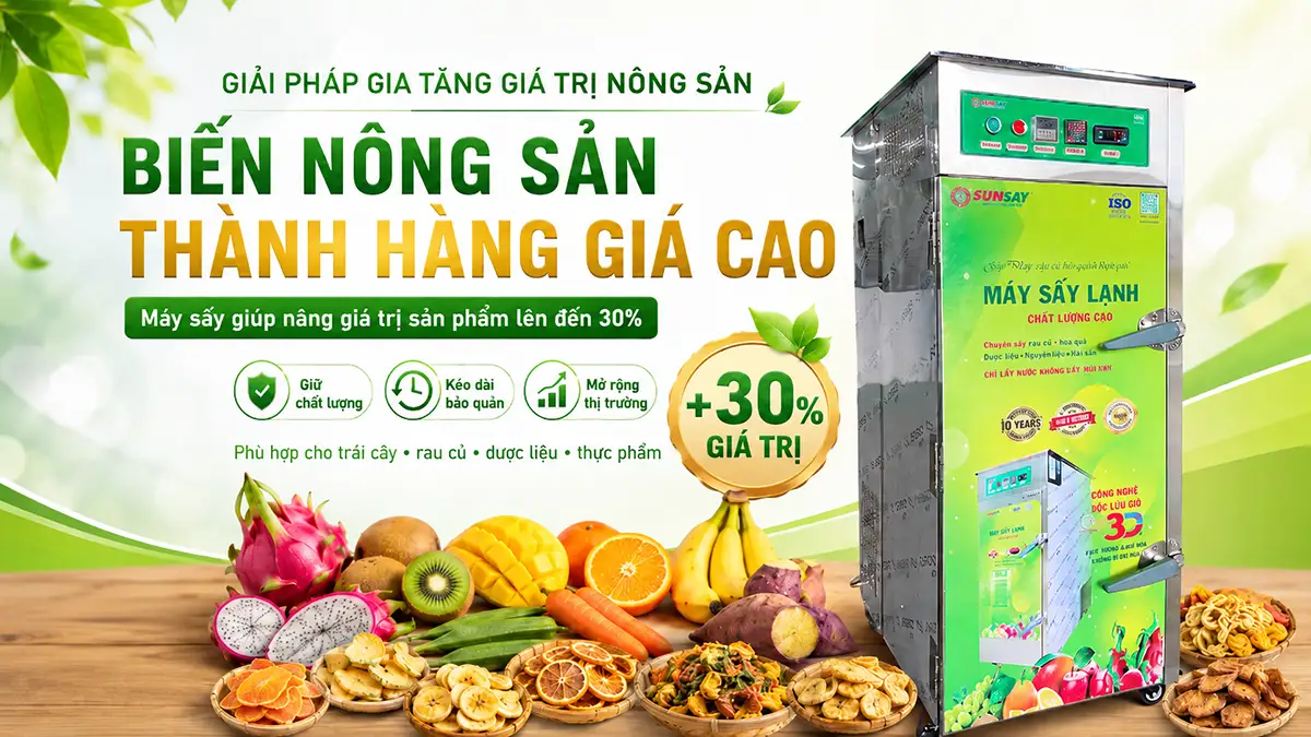 Máy sấy nâng giá trị sản phẩm lên 30%