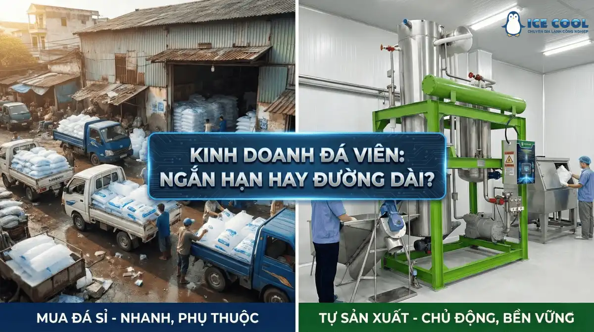 Phân tích bài toán tự sản xuất đá hay đi mua sỉ về giao lại?