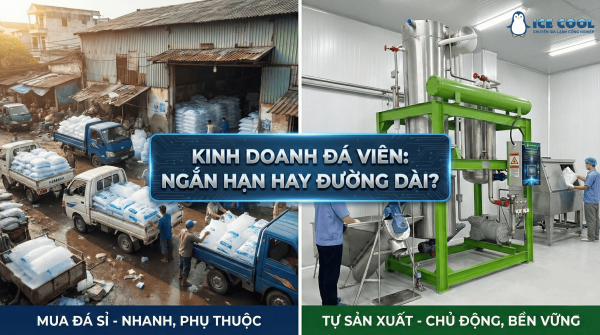 Phân tích bài toán tự sản xuất đá hay đi mua sỉ về giao lại?