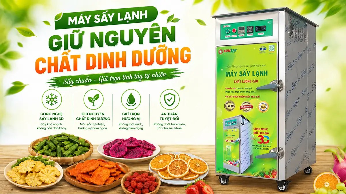 Kinh doanh thực phẩm sấy hiệu quả với máy sấy lạnh giữ nguyên chất dinh dưỡng