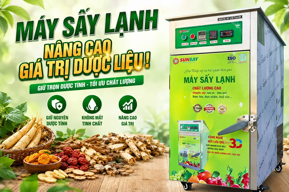 Máy sấy lạnh nâng cao giá trị dược liệu, hướng đi bền vững cho ngành chế biến dược liệu