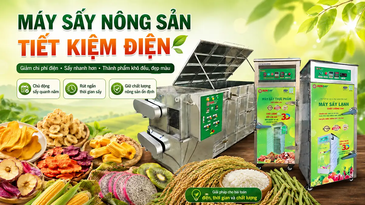 Máy sấy nông sản tiết kiệm điện năng – Giải pháp cho bài toán điện, thời gian và chất lượng