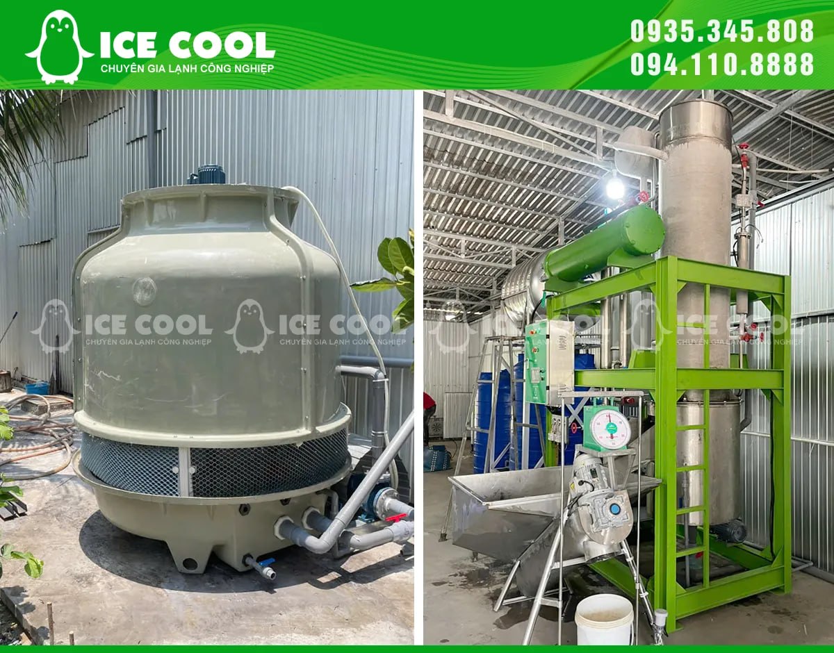 Máy đá được đội ngũ kỹ thuật lắp đặt chỉn chu và test thử trước khi bàn giao cho khách