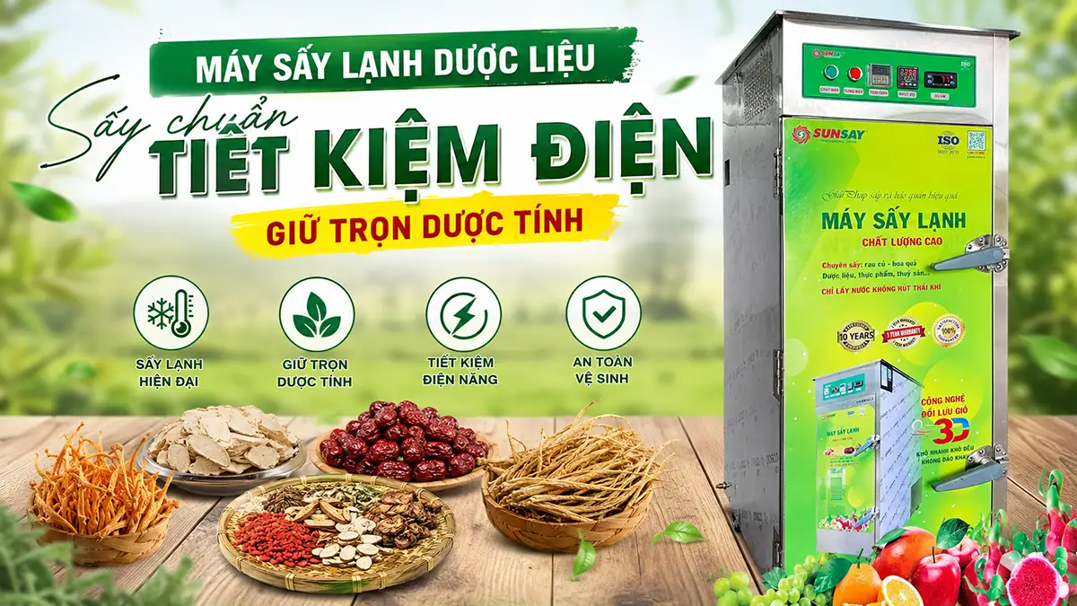 Máy sấy lạnh dược liệu tiết kiệm điện giúp doanh nghiệp vượt qua áp lực giá thành sản xuất