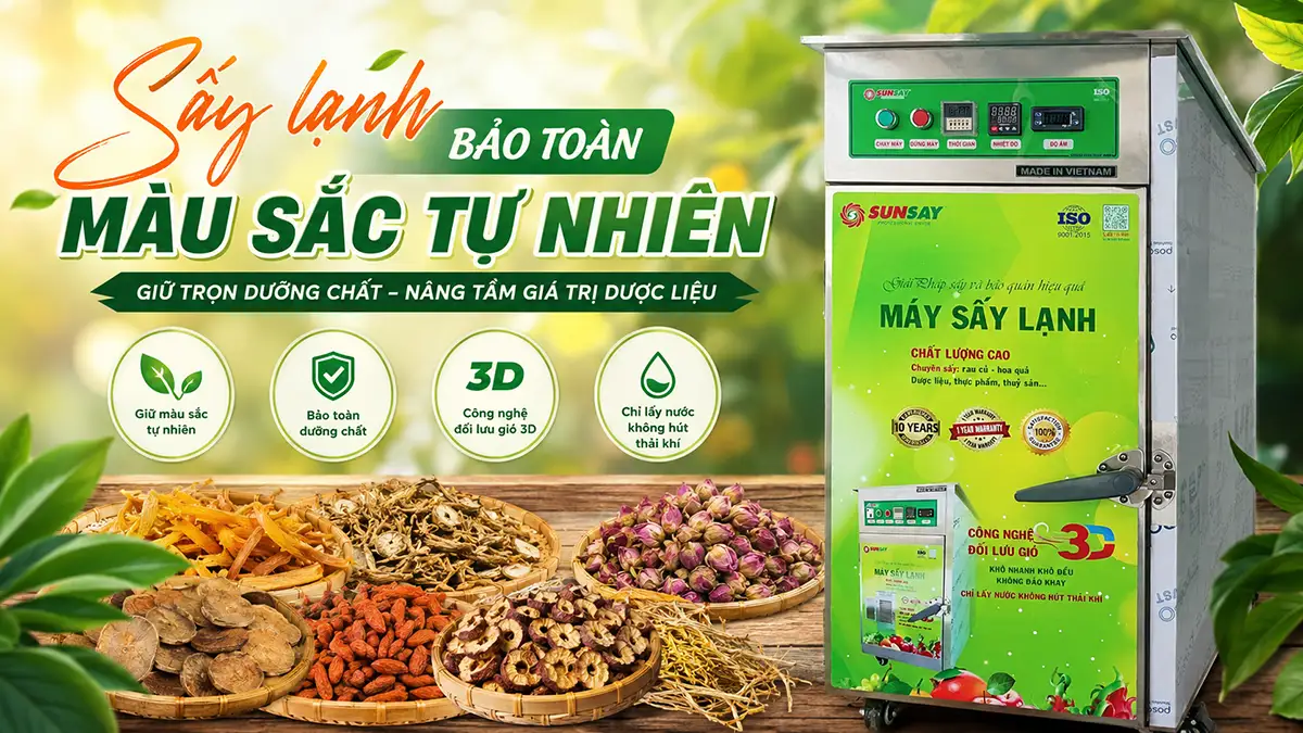 Máy sấy lạnh bảo toàn màu sắc tự nhiên của dược liệu