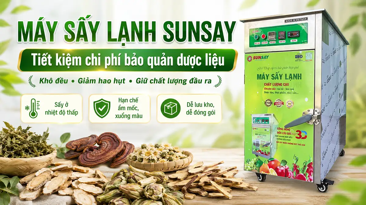 Máy sấy lạnh tiết kiệm chi phí bảo quản dược liệu và nâng cao chất lượng đầu ra