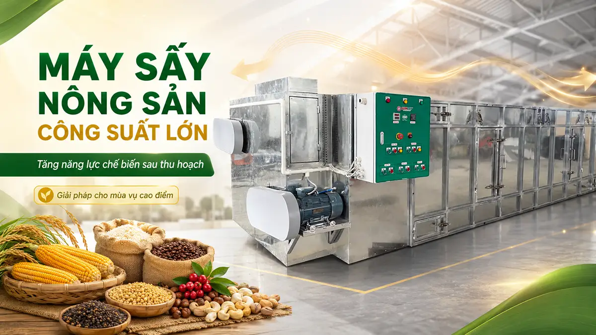 Máy sấy nông sản công suất lớn – Giải pháp tăng năng lực chế biến sau thu hoạch