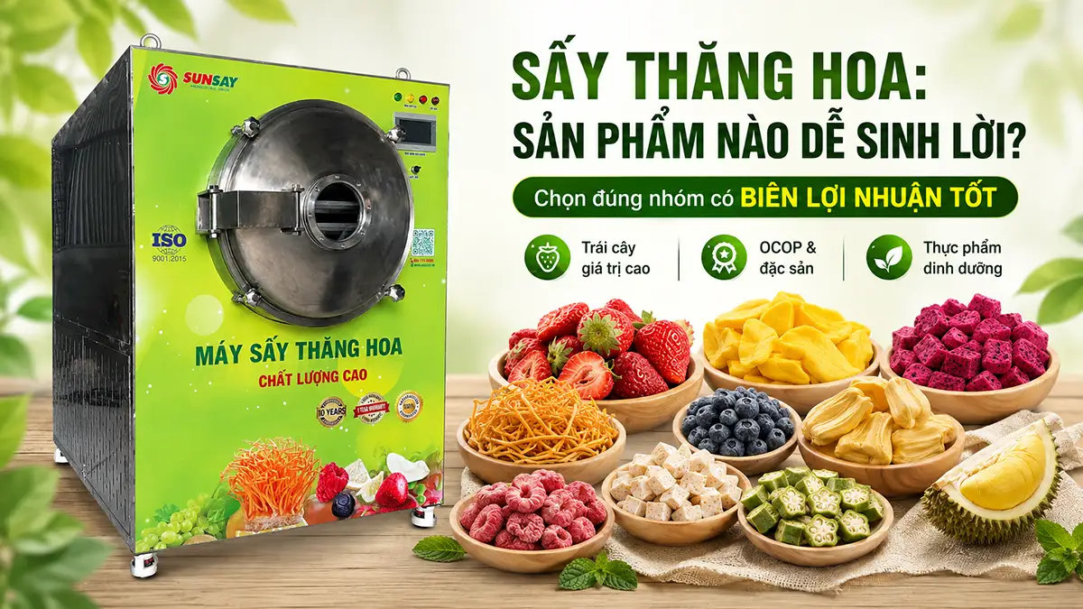 Máy sấy thăng hoa phù hợp với sản phẩm có biên lợi nhuận bao nhiêu?