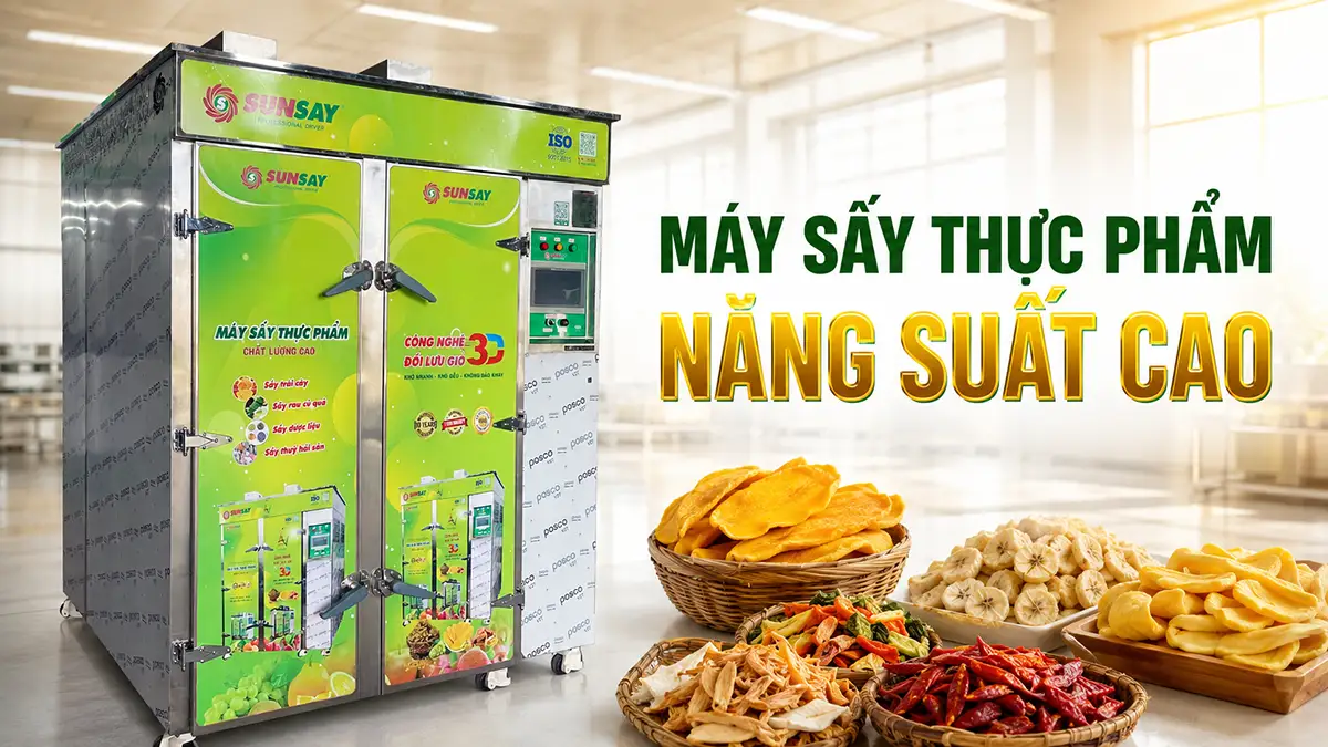 Máy sấy thực phẩm năng suất cao – Tối ưu sản lượng, kiểm soát chất lượng