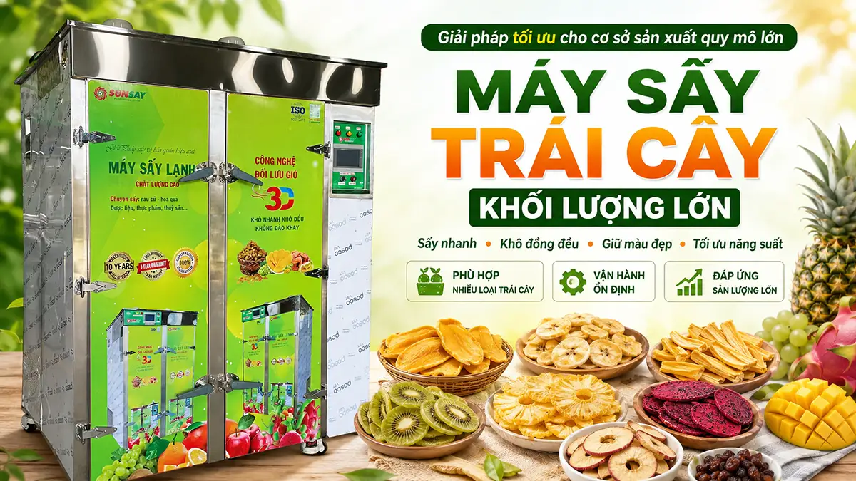 Đầu tư máy sấy trái cây khối lượng lớn cần quan tâm những gì?