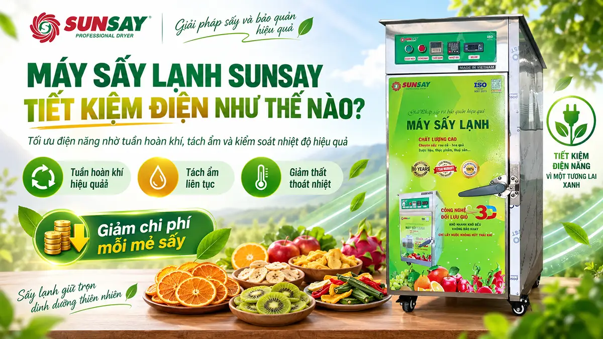 Máy sấy lạnh SUNSAY tiết kiệm điện như thế nào?