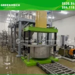 Máy ép thủy lực GREEN MECH 20 tấn xử lý bã trà sau chiết xuất tại Semba Tohka Máy ép thủy lực GREEN MECH 20 tấn xử lý bã trà sau chiết xuất