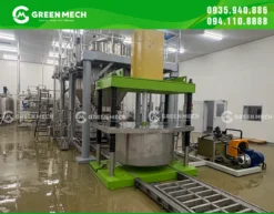 Máy ép thủy lực GREEN MECH 20 tấn xử lý bã trà sau chiết xuất