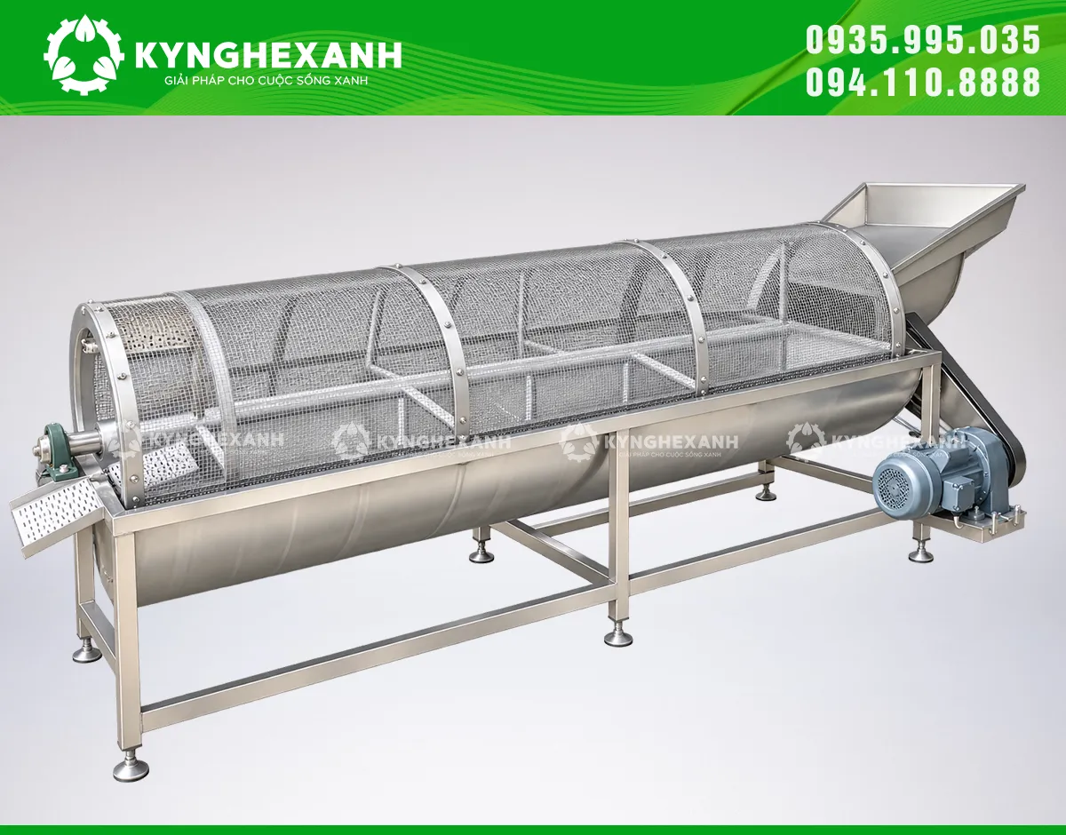 Máy rửa hạt macca dạng lồng công suất 2.000 kg