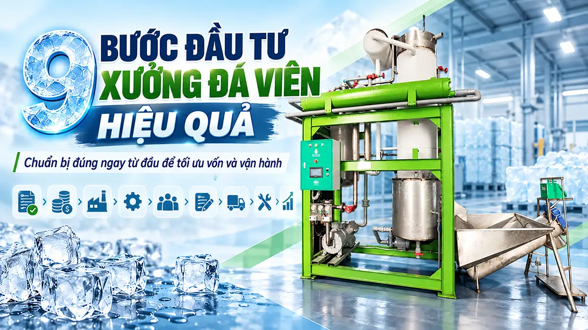 Các bước đầu tư xưởng sản xuất đá viên từ A đến Z cho người mới